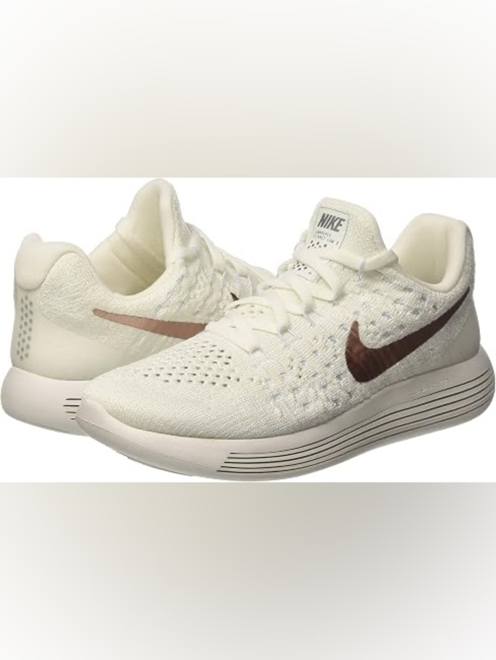 Nike Women’s Running Sneakers - Cream with Rose Gold Swoosh